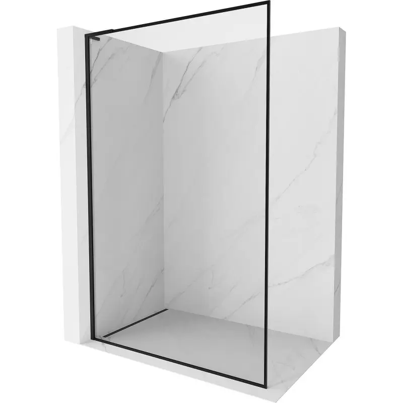 MEXEN/S Kioto-F L Sprchová zástěna WALK-IN s rámem 60 x 202, transparent 8 mm, černá 800-060-174-70-00