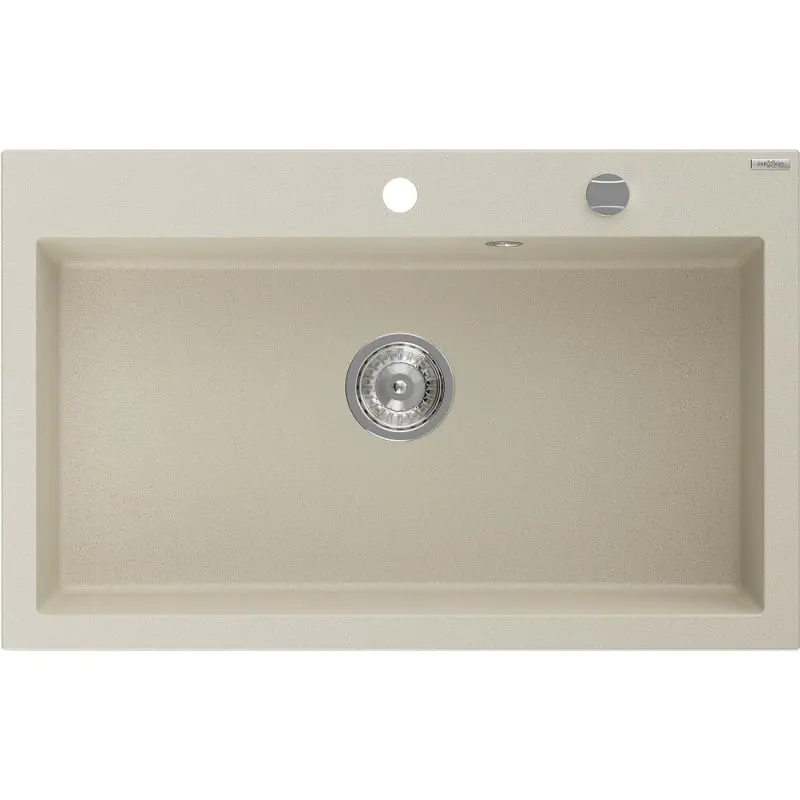 MEXEN Elix granitový dřez 1-miska 800 x 500 mm, béžový, sifon chrom 6527801005-69
