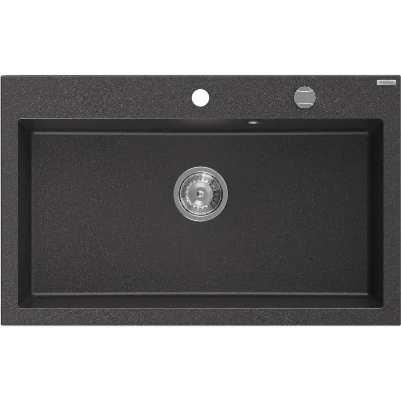 MEXEN Elix granitový dřez 1-miska 800 x 500 mm, černá kropenatá, sifon chrom 6527801005-76