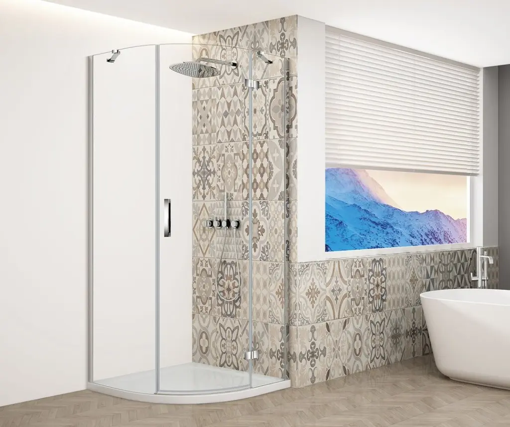 GELCO TRINITY CHROM čtvrtkruhový kout 900x900 pravý, čiré sklo, GT6590CR-CH GT6590CR-CH
