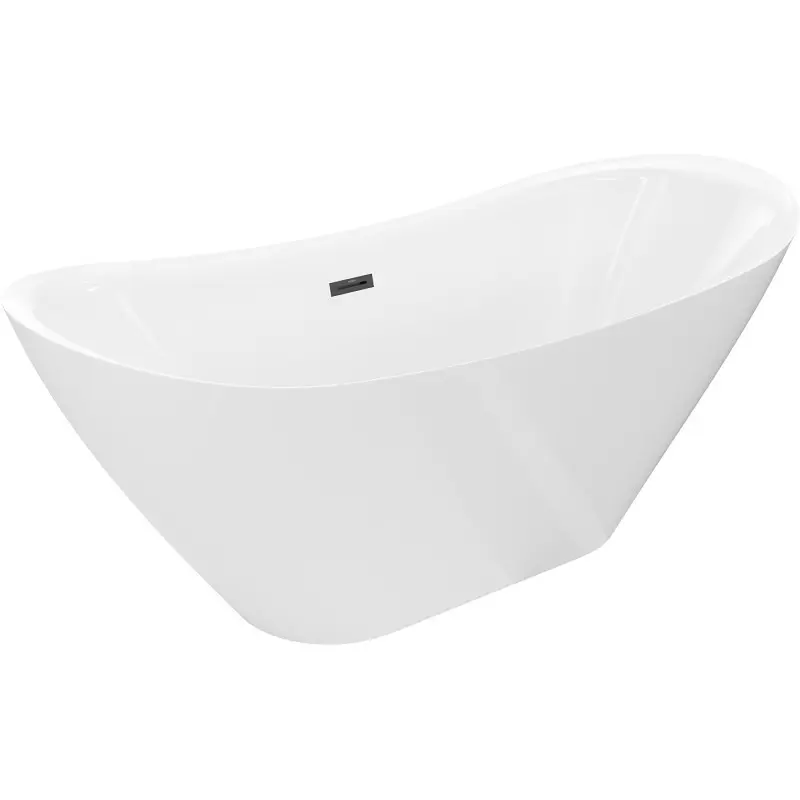 MEXEN/S Lotos volně stojící vana 170 x 75, bílá, sifon a přepad černá 52051707700-70
