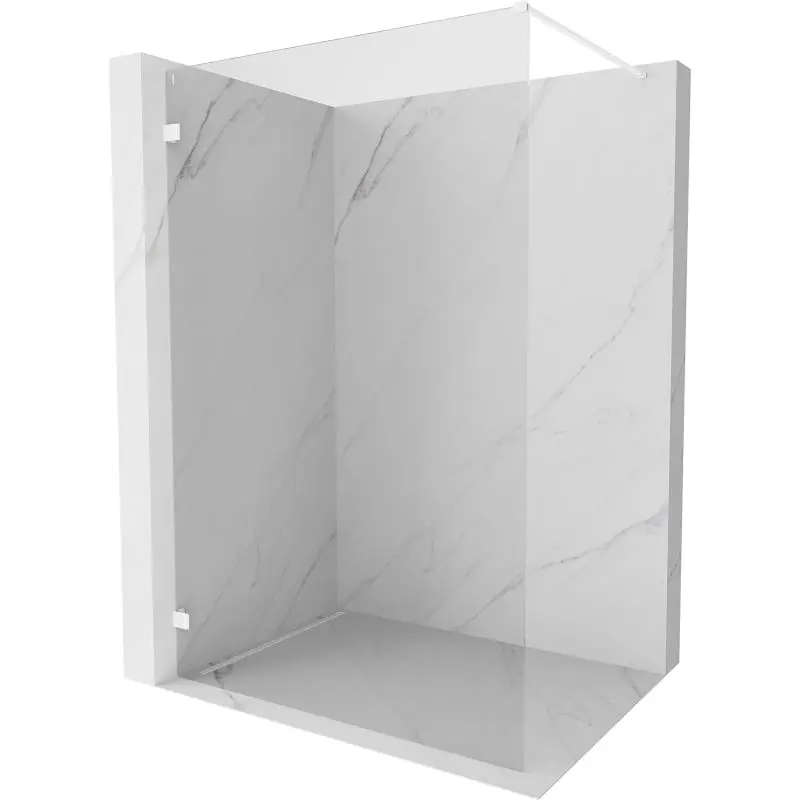 MEXEN/S Lunar Sprchová zástěna WALK-IN levá 80 x 200, transparent 8 mm, bílá 830-080-000-20-00-L