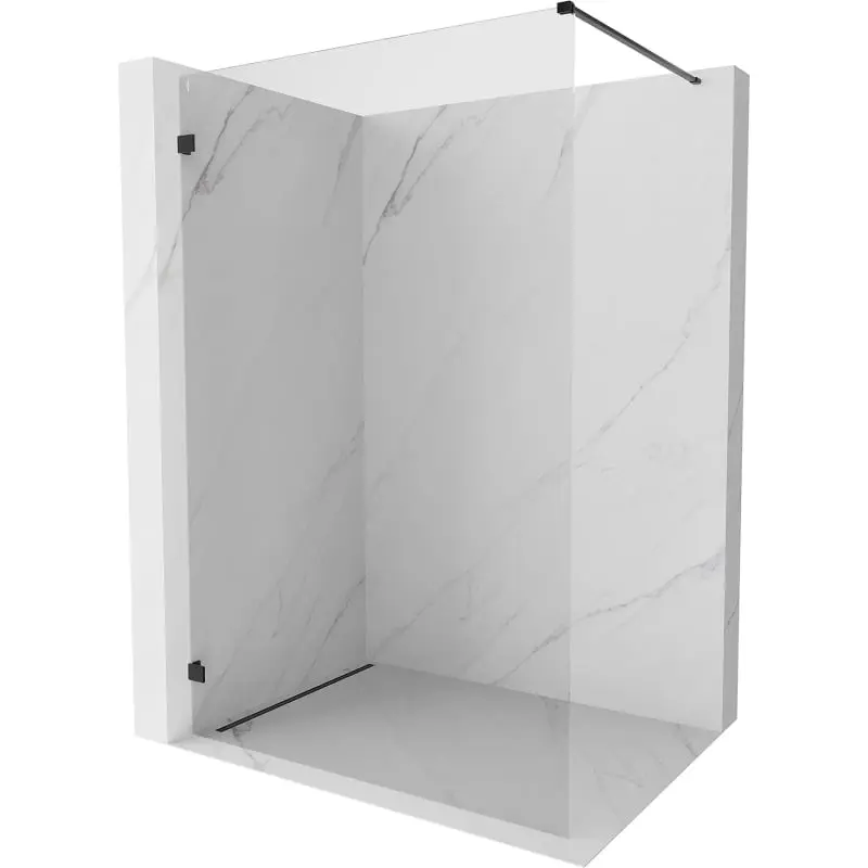 MEXEN/S Lunar Sprchová zástěna WALK-IN levá 110 x 200, transparent 8 mm, černá 830-110-000-70-00-L