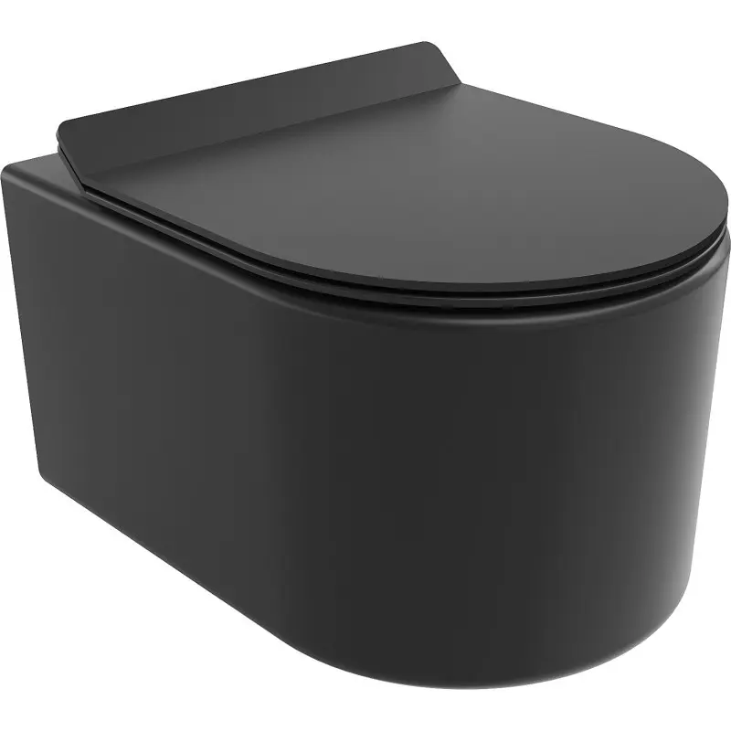 MEXEN/S Sofia Závěsná WC mísa Rimless Tornado včetně sedátka s slow slim, duroplast, černá mat 30540185T