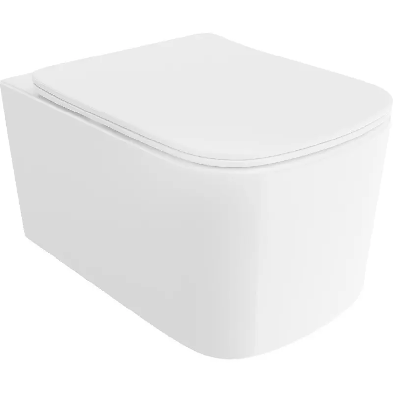 MEXEN/S Vivo Závěsná WC mísa Rimless Tornado včetně sedátka s slow slim, duroplast, bílá lesk 30610200T