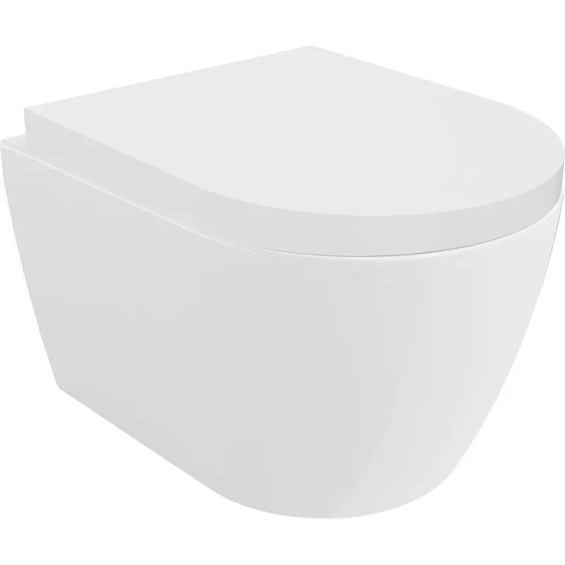 MEXEN/S Carmen Závěsná WC mísa Rimless Tornado včetně sedátka s slow, duroplast, bílá lesk 30880200T
