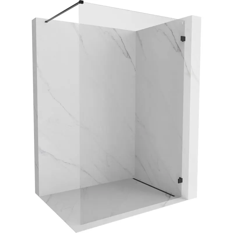 MEXEN/S Lunar Sprchová zástěna WALK-IN pravá 100 x 200, transparent 8 mm, černá 830-100-000-70-00-P