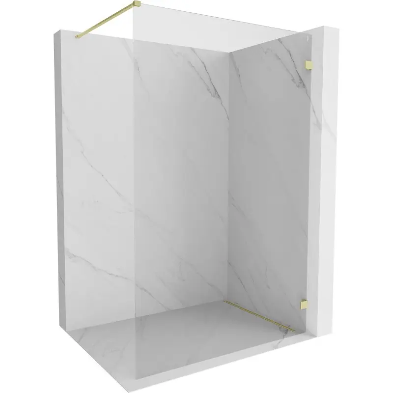 MEXEN/S Lunar Sprchová zástěna WALK-IN pravá 110 x 200, transparent 8 mm, zlato kartáčovaná 830-110-000-55-00-P