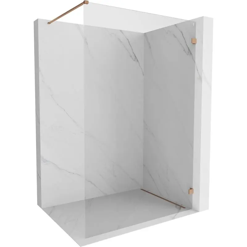 MEXEN/S Lunar Sprchová zástěna WALK-IN pravá 120 x 200, transparent 8 mm, měď kartáčovaná 830-120-000-65-00-P