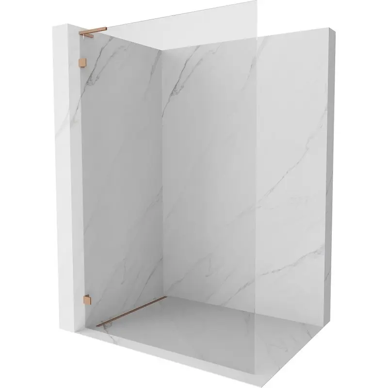 MEXEN/S Lunar L Sprchová zástěna WALK-IN levá 50 x 200, transparent 8 mm, měď kartáčovaná 830L-050-000-65-00-L