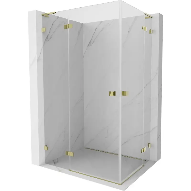 MEXEN/S Lunar L Duo sprchový kout dveře křídlové 105 x 90, transparent, zlato 834L-105L-090P-50-00