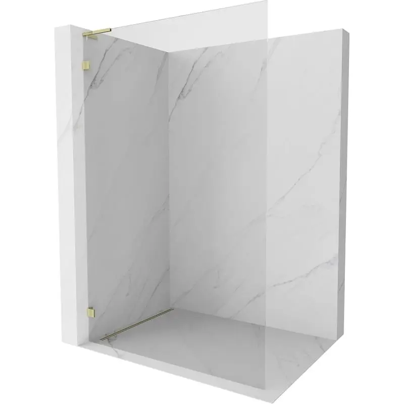 MEXEN/S Lunar L Sprchová zástěna WALK-IN levá 50 x 200, transparent 8 mm, zlato 830L-050-000-50-00-L