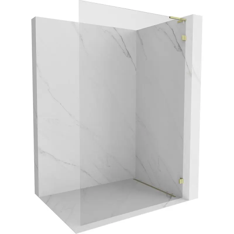 MEXEN/S Lunar L Sprchová zástěna WALK-IN pravá 70 x 200, transparent 8 mm, zlato 830L-070-000-50-00-P