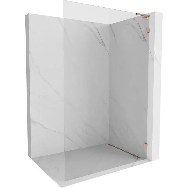MEXEN/S Lunar L Sprchová zástěna WALK-IN pravá 110 x 200, transparent 8 mm, měď kartáčovaná 830L-110-000-65-00-P