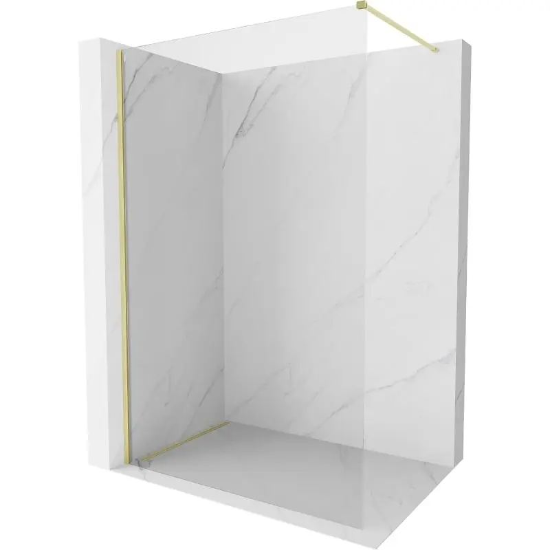 MEXEN/S Kioto-X Sprchová zástěna WALK-IN 60 x 200, transparent 10 mm, zlato kartáčovaná 800-060-101-55-00-X