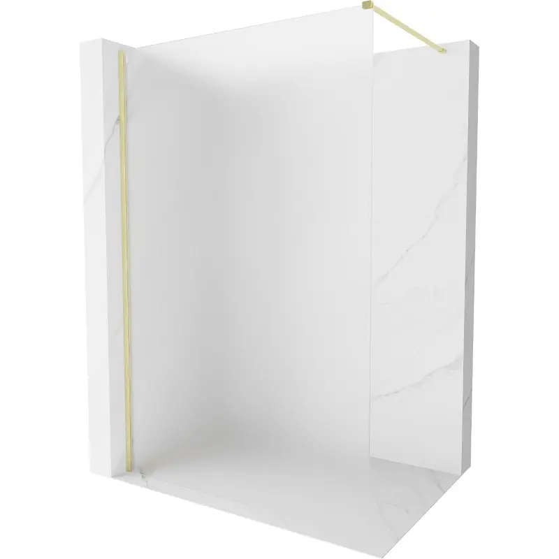 MEXEN/S Kioto-X Sprchová zástěna WALK-IN 60 x 200, dekor 10 mm, zlato kartáčovaná 800-060-101-55-30-X
