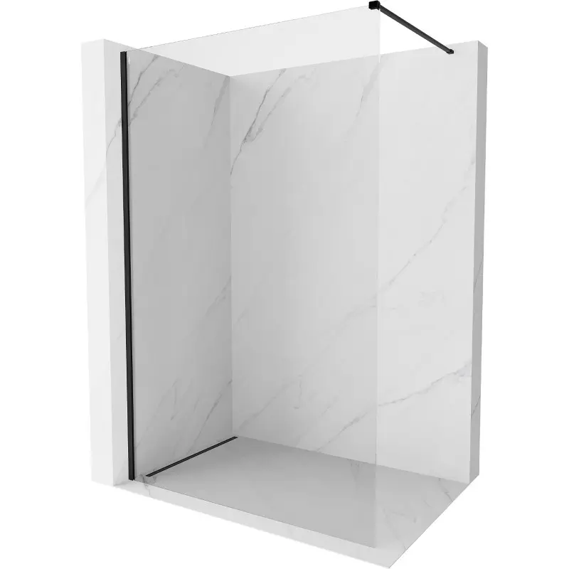 MEXEN/S Kioto-X Sprchová zástěna WALK-IN 60 x 200, transparent 10 mm, černá 800-060-101-70-00-X