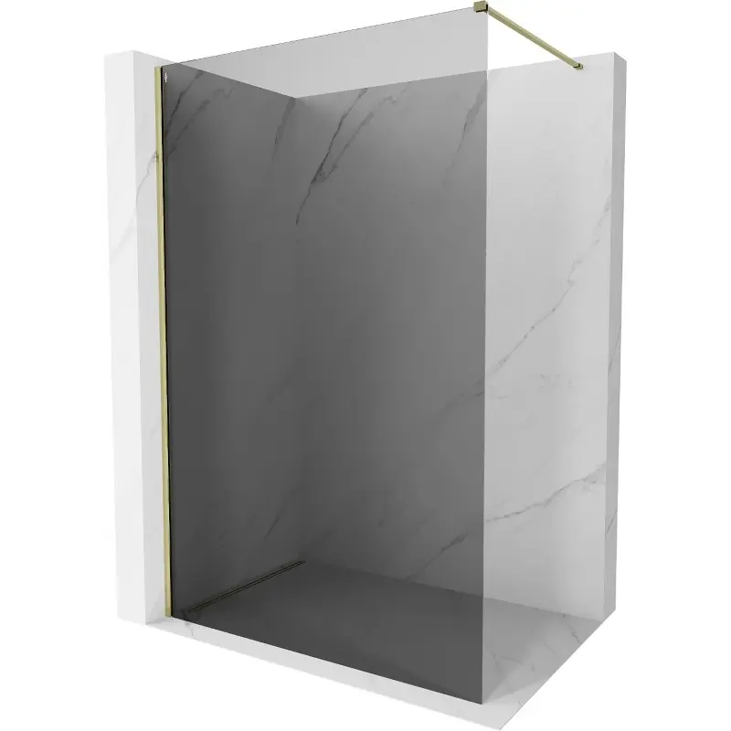 MEXEN/S Kioto-X Sprchová zástěna WALK-IN 70 x 200, grafit 10 mm, zlato 800-070-101-50-40-X