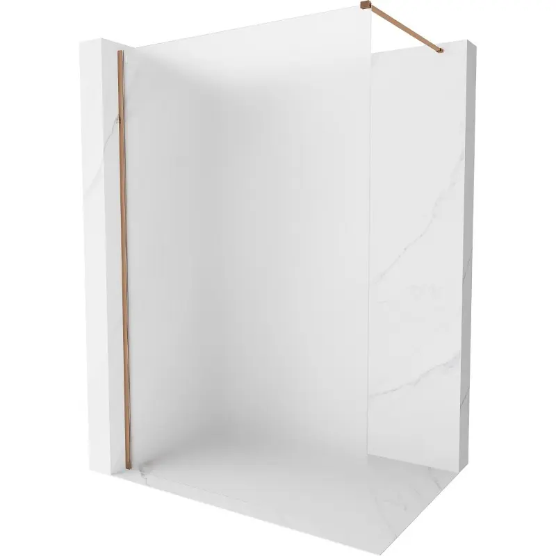 MEXEN/S Kioto-X Sprchová zástěna WALK-IN 70 x 200, dekor 10 mm, růžové zlato 800-070-101-60-30-X