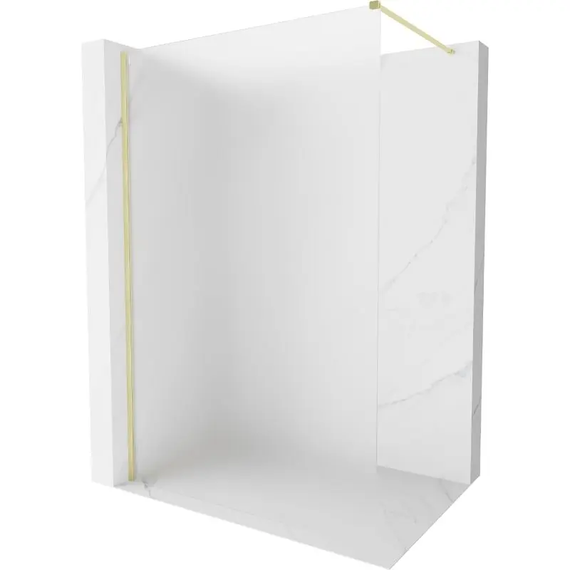 MEXEN/S Kioto-X Sprchová zástěna WALK-IN 90 x 200, dekor 10 mm, zlato kartáčovaná 800-090-101-55-30-X