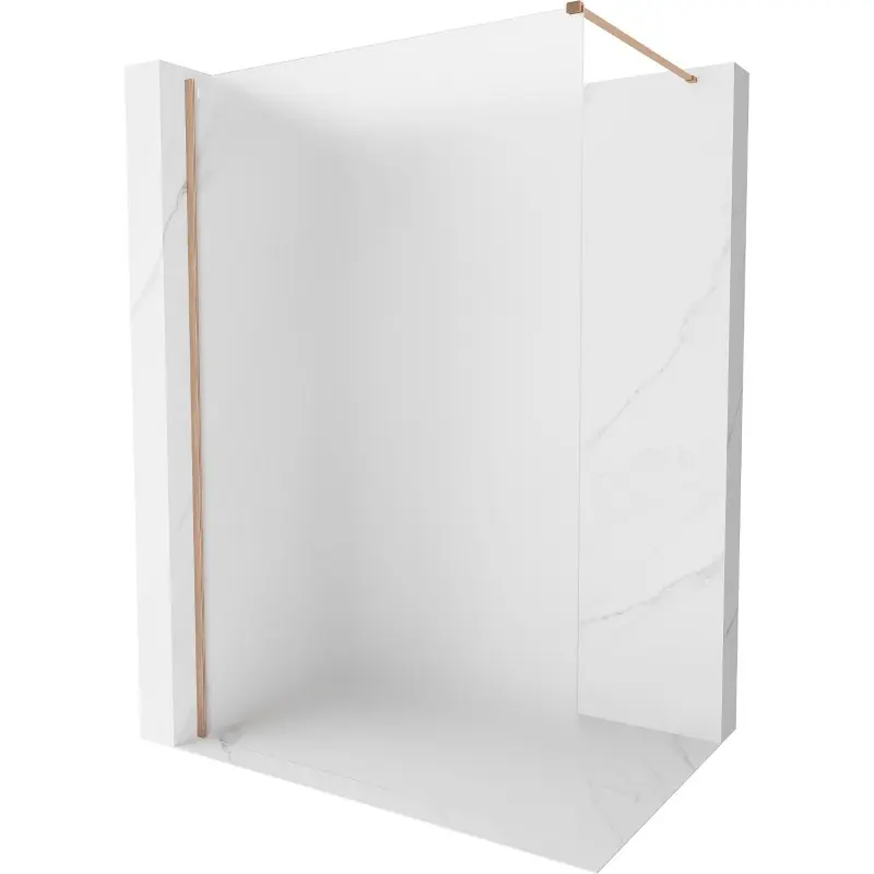 MEXEN/S Kioto-X Sprchová zástěna WALK-IN 120 x 200, dekor 10 mm, měď kartáčovaná 800-120-101-65-30-X