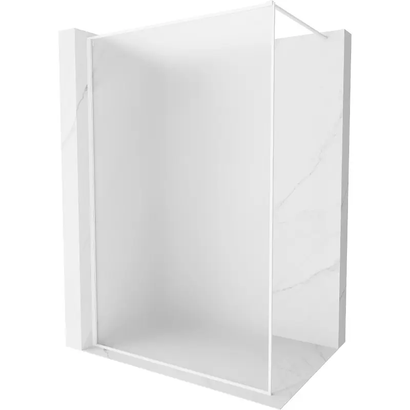 MEXEN/S Kioto-XF Sprchová zástěna WALK-IN s rámem 50 x 202, dekor 10 mm, bílá 800-050-104-20-30-X