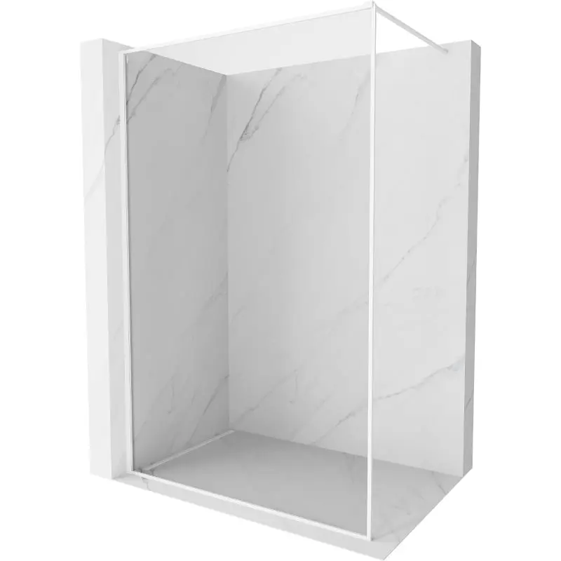 MEXEN/S Kioto-XF Sprchová zástěna WALK-IN s rámem 100 x 202, transparent 10 mm, bílá 800-100-104-20-00-X