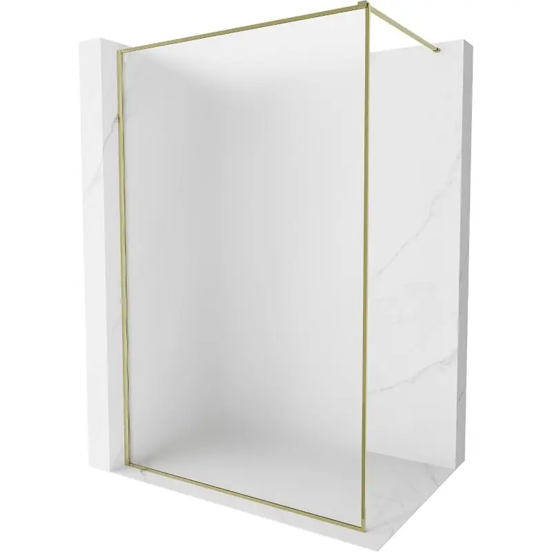 MEXEN/S Kioto-XF Sprchová zástěna WALK-IN s rámem 100 x 202, dekor 10 mm, zlato 800-100-104-50-30-X