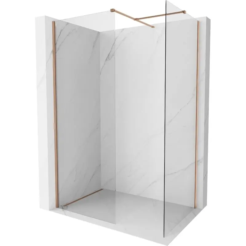 MEXEN/S Kioto-X Sprchová zástěna WALK-IN 100 x 70, transparent 10 mm, měď kartáčovaná 800-100-202-65-00-070-X