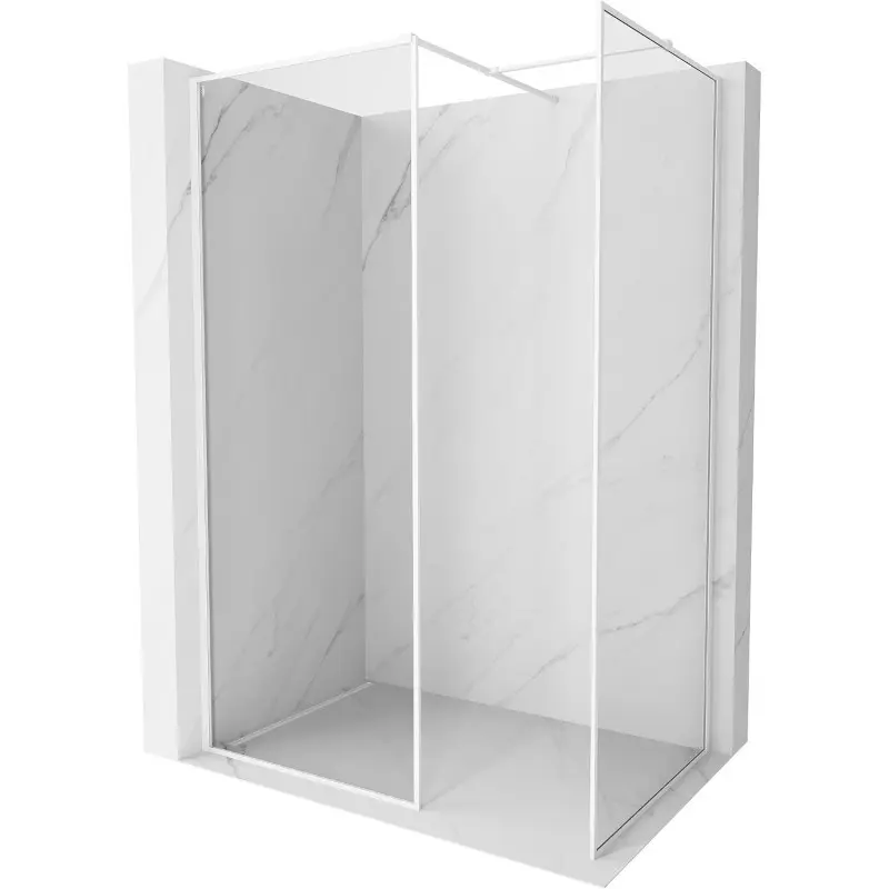 MEXEN/S Kioto-XF Sprchová zástěna WALK-IN s rámem 120 x 90, transparent 10 mm, bílá 800-120-202-04-20-090-XF