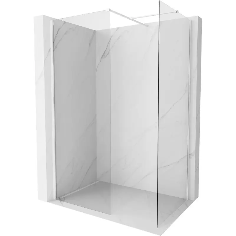 MEXEN/S Kioto-X Sprchová zástěna WALK-IN 120 x 80, transparent 10 mm, bílá 800-120-202-20-00-080-X