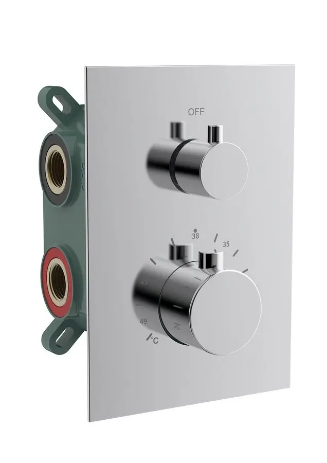 Sapho KIMURA podomítková sprchová termostatická baterie, box, 2 výstupy, chrom