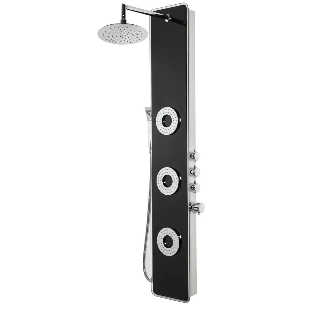 KERRA Sprchový panel s hydromasáží Tore (černý) 5907548105516