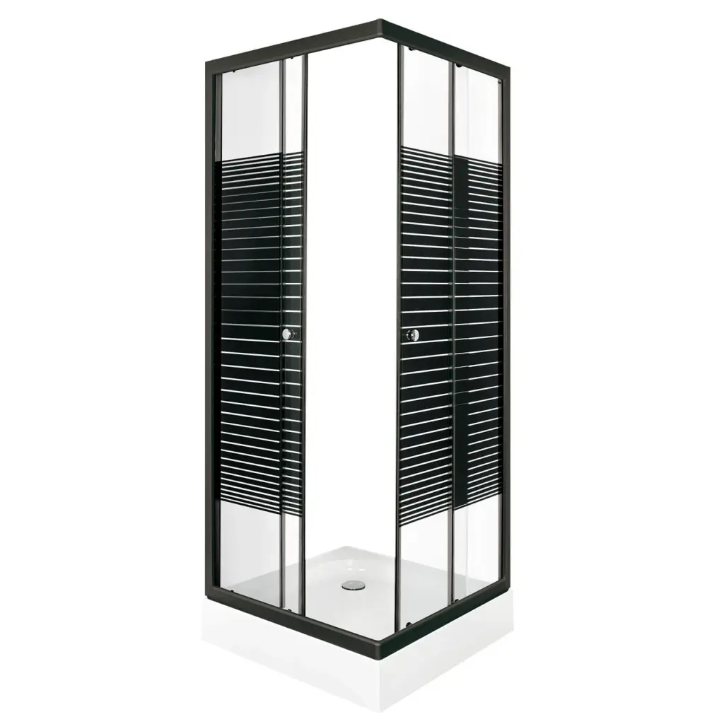 KERRA Sprchový kout Pico Black STR 80 s vaničkou 5907548116109