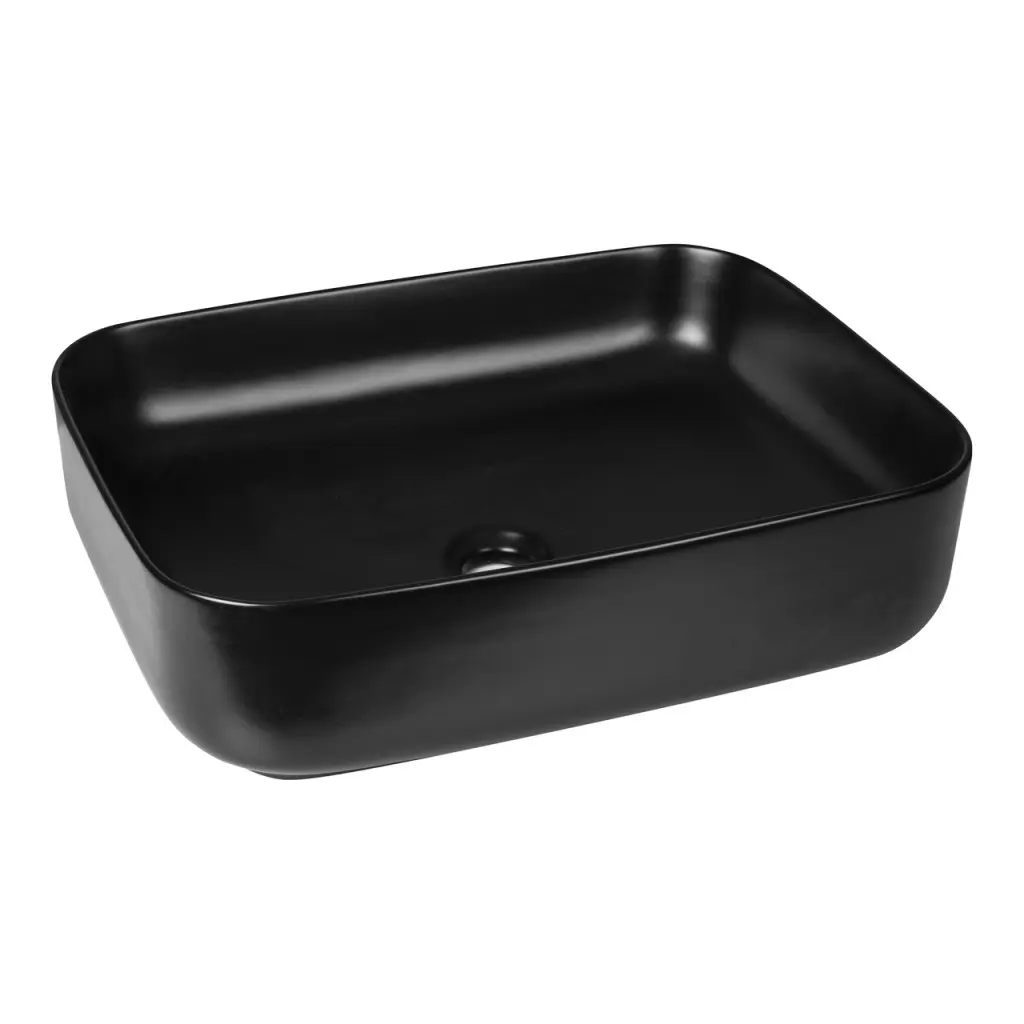 Novoterm Keramické umyvadlo na desku NV-KR-384 BLM černé matné