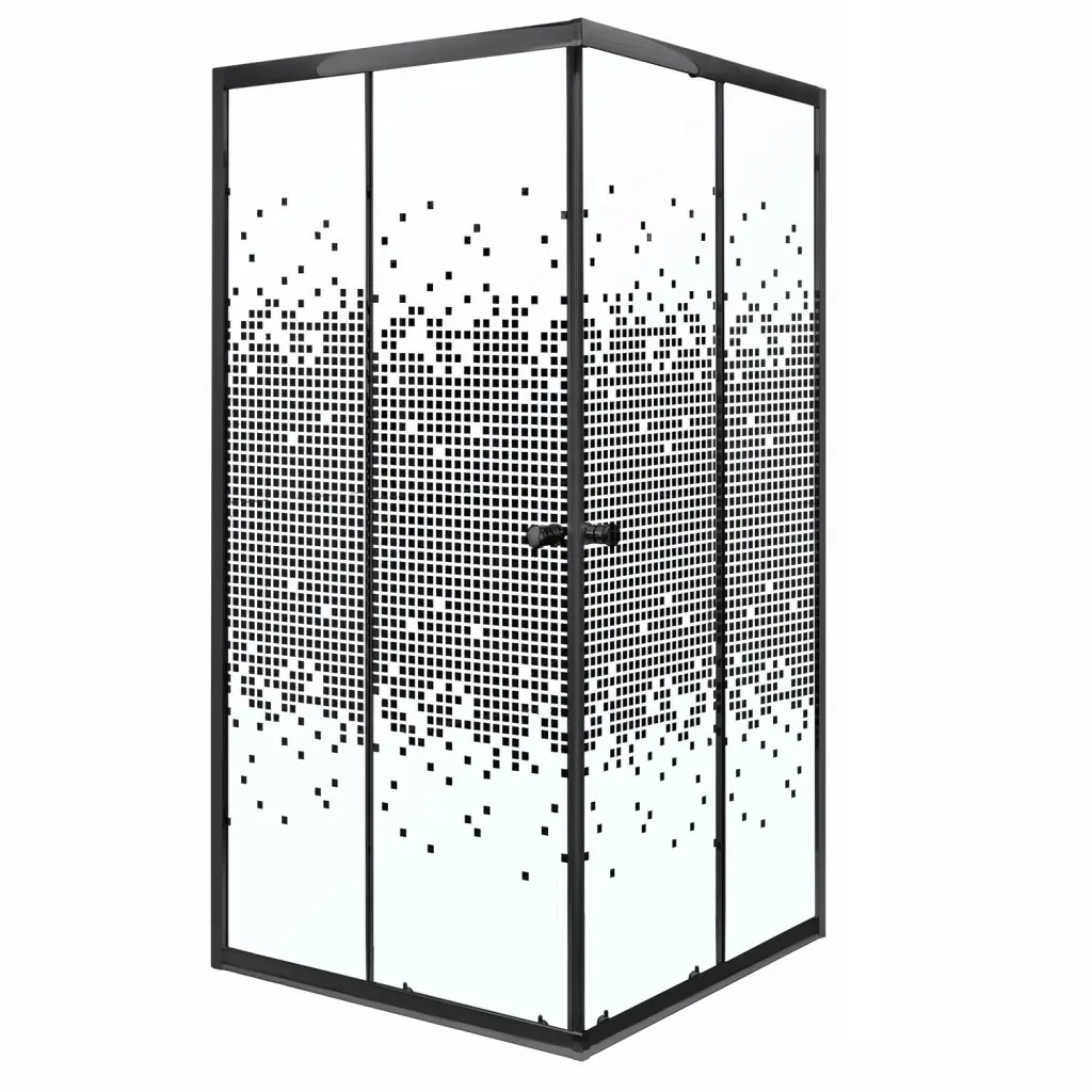 KERRA Sprchový kout Černý Pixel SQ 80 (bez vaničky) 5907548118301