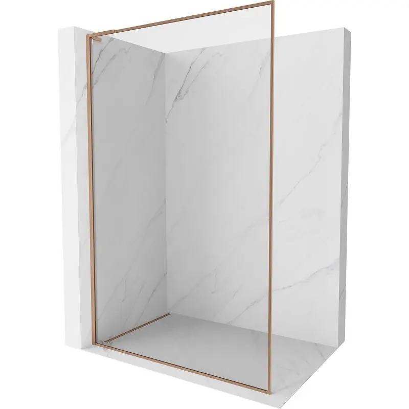 MEXEN/S Kioto-F L Sprchová zástěna WALK-IN s rámem 60 x 202, transparent 8 mm, měď kartáčovaná 800-060-174-65-00