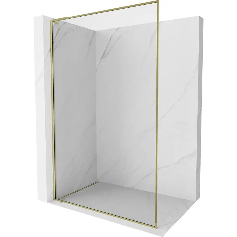 MEXEN/S Kioto-F L Sprchová zástěna WALK-IN s rámem 70 x 202, transparent 8 mm, zlato 800-070-174-50-00
