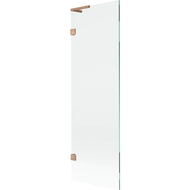 MEXEN/S Lunar L vanová zástěna FIX 60 x 150, transparent, měď kartáčovaná 897L-060-000-65-00