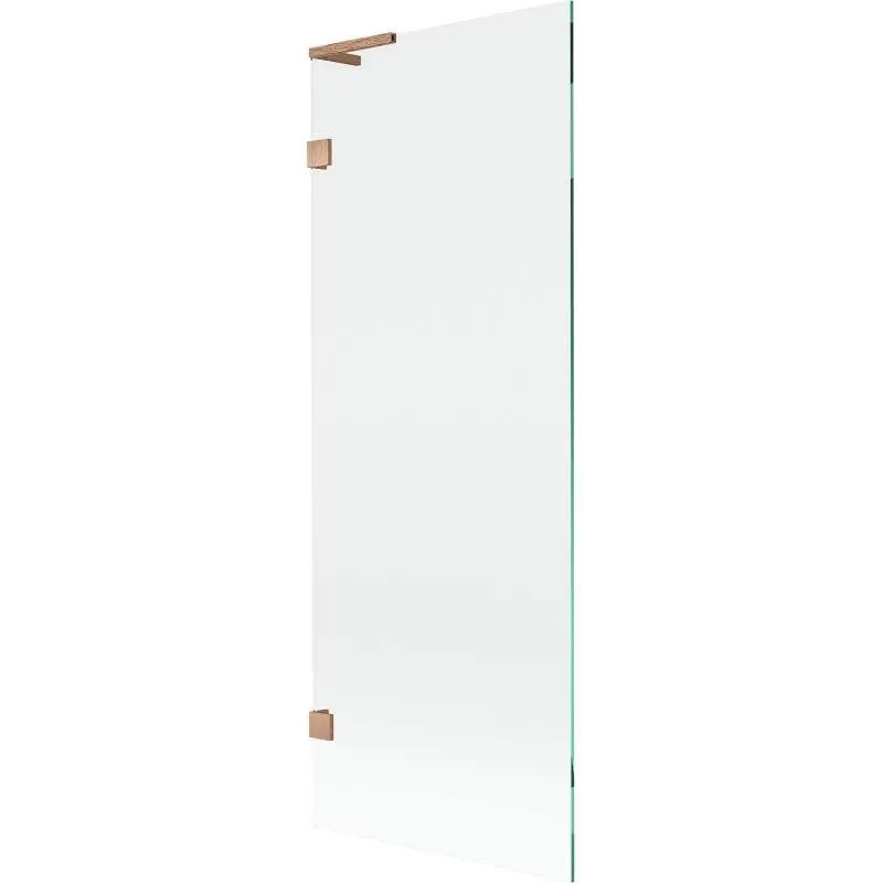 MEXEN/S Lunar L vanová zástěna FIX 70 x 150, transparent, měď kartáčovaná 897L-070-000-65-00