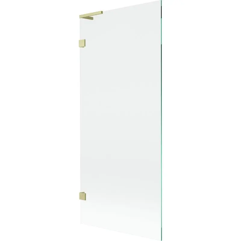 MEXEN/S Lunar L vanová zástěna FIX 80 x 150, transparent, zlatá kartáčovaná 897L-080-000-55-00