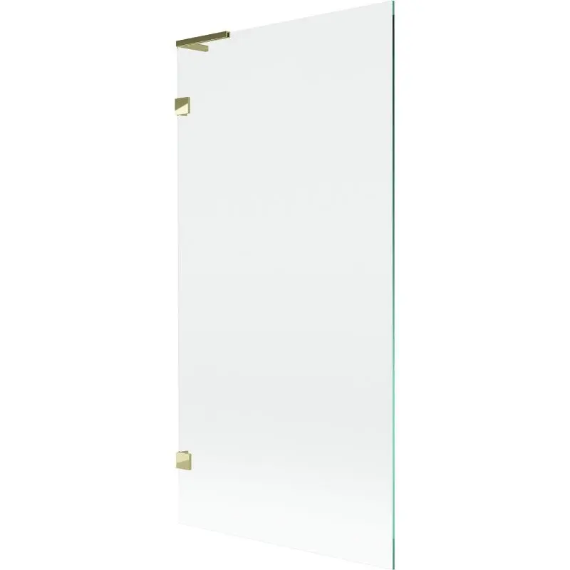 MEXEN/S Lunar L vanová zástěna FIX 90 x 150, transparent, zlatá 897L-090-000-50-00