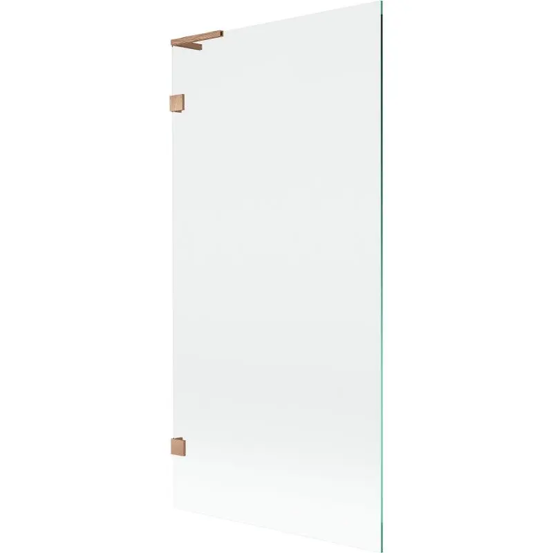 MEXEN/S Lunar L vanová zástěna FIX 90 x 150, transparent, měď kartáčovaná 897L-090-000-65-00