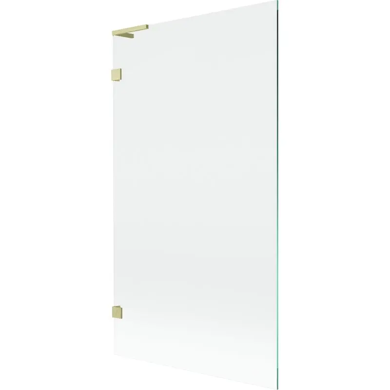 MEXEN/S Lunar L vanová zástěna FIX 100 x 150, transparent, zlatá kartáčovaná 897L-100-000-55-00