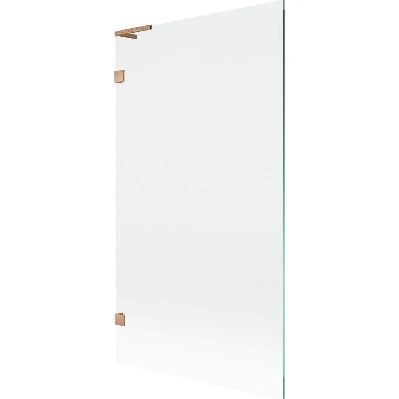 MEXEN/S Lunar L vanová zástěna FIX 100 x 150, transparent, měď kartáčovaná 897L-100-000-65-00