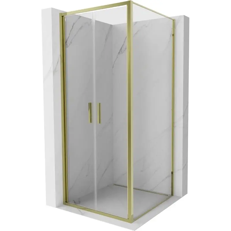 MEXEN/S Exo sprchový kout dveře křídlové 70 x 70, transparent, zlato 814-070-070-50-00