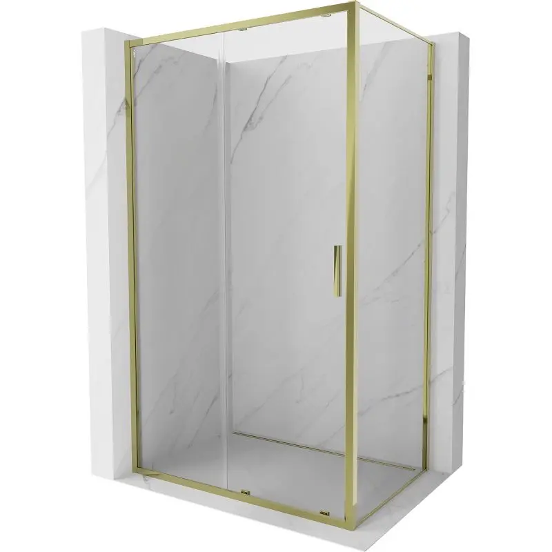 MEXEN/S Exo sprchový kout, posuvné dveře 155 x 100, transparent, zlato 8151-155-100-50-00