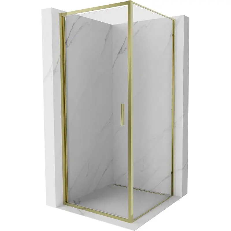 MEXEN/S Exo sprchový kout dveře křídlové 70 x 70, transparent, zlato 817-070-070-50-00