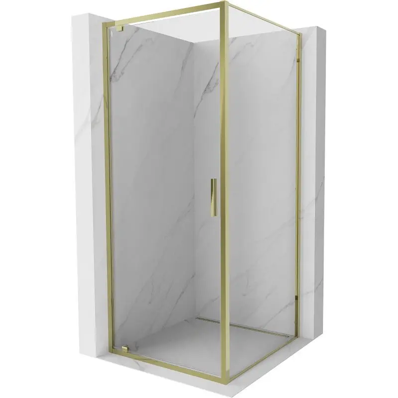 MEXEN/S Exo sprchový kout dveře křídlové 70 x 70, transparent, zlato 8181-070-070-50-00
