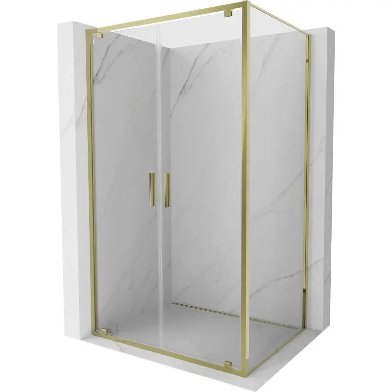 MEXEN/S Exo sprchový kout dveře křídlové 80 x 100, transparent, zlato 8182-080-100-50-00